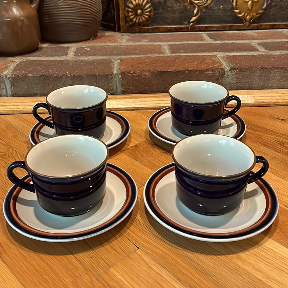 IMPERIAL BLUE Cup & Saucer Mikasa / W.M. DALTON STONEWARE